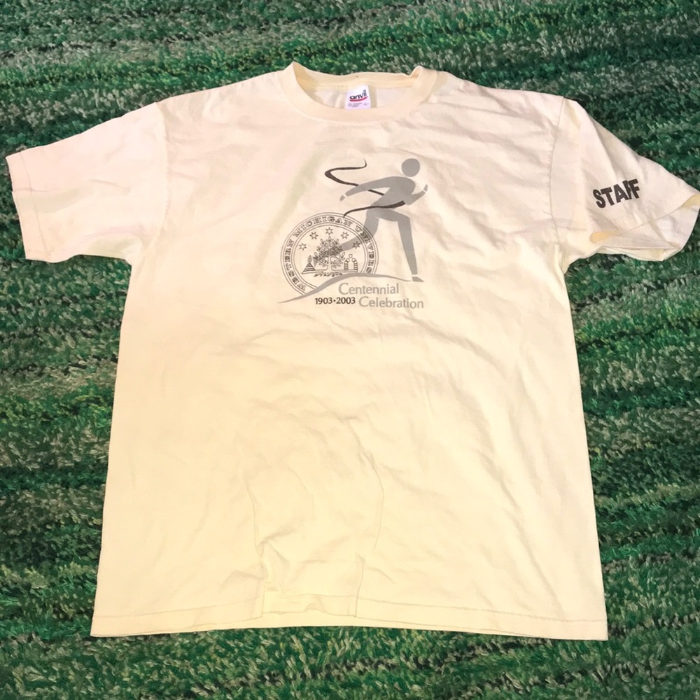Western Michigan Universities 2003 Centennial Celebration Staff T-Shirt - Cream